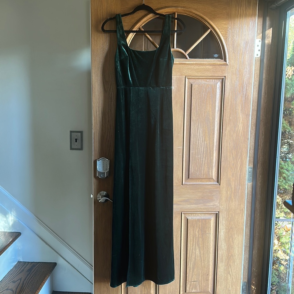Green velvet Lulus dress